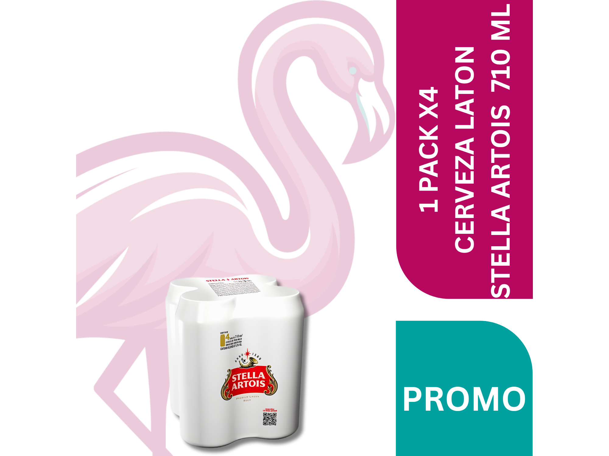 1  PACK X4 CERVEZAS LATAS STELLA ARTOIS  710 ML