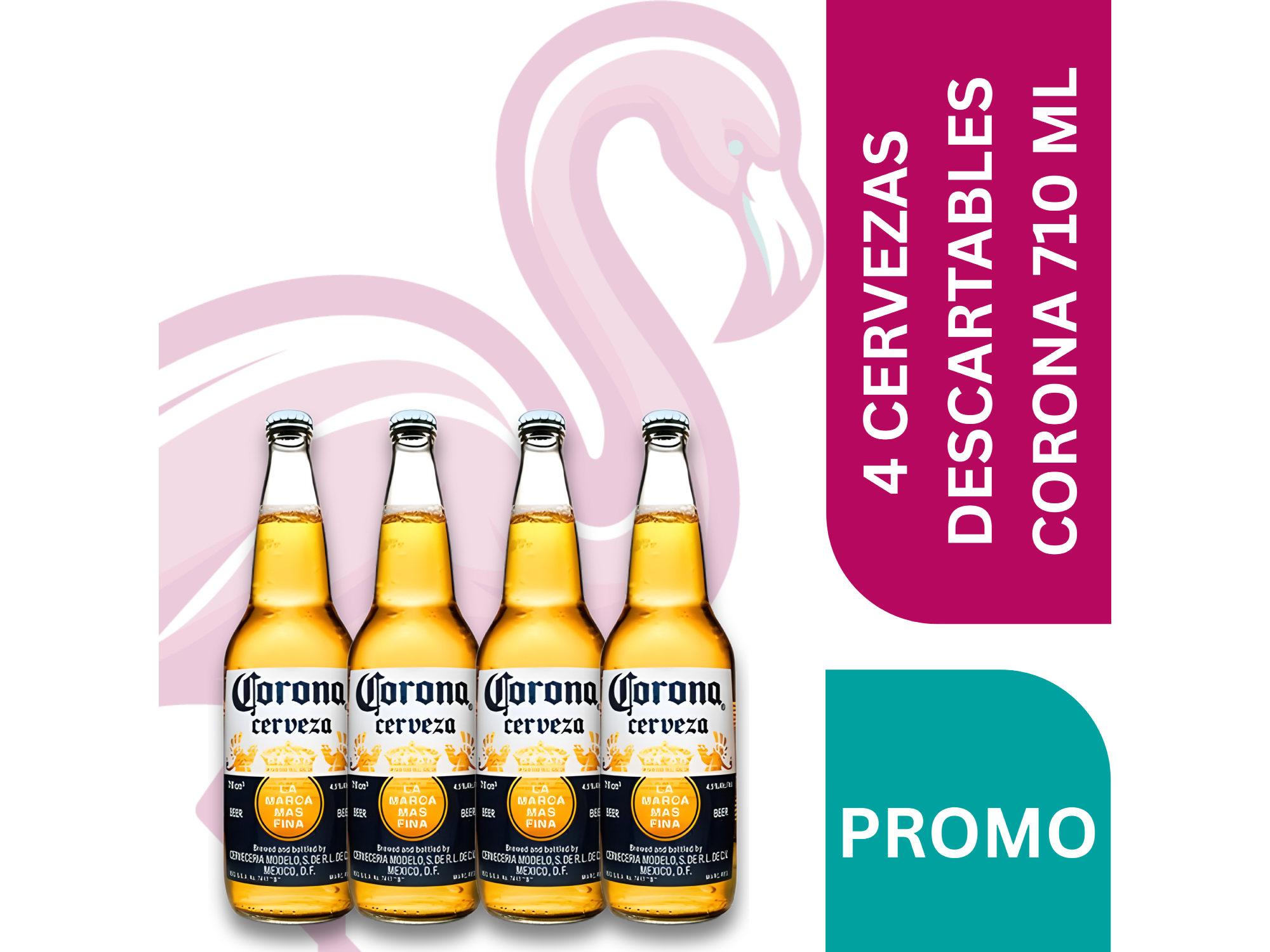 4 CERVEZAS DESCARTABLES CORONA 710 ML