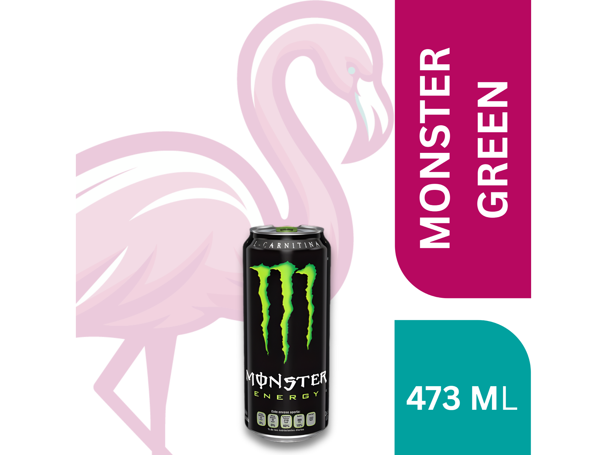 MONSTER ENERGY GREEN 473 ML (NEGRO CON VERDE)