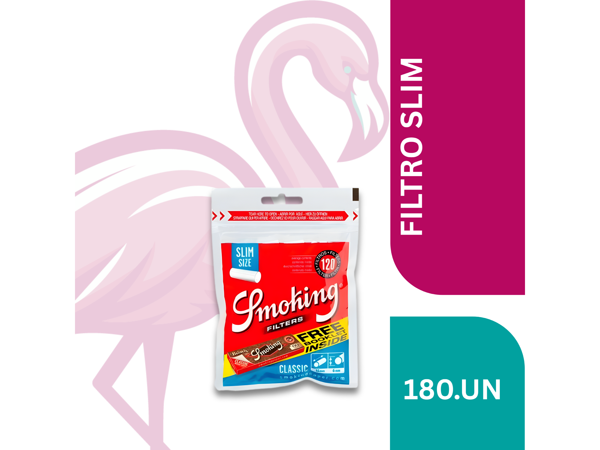 FILTROS SMOKING SLIM CLASICO X180U (PAPEL DE REGALO)