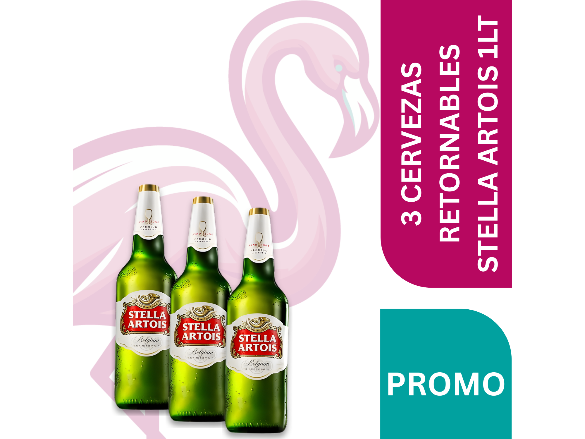 3 CERVEZAS RETORNABLES STELLA ARTOIS 1LT