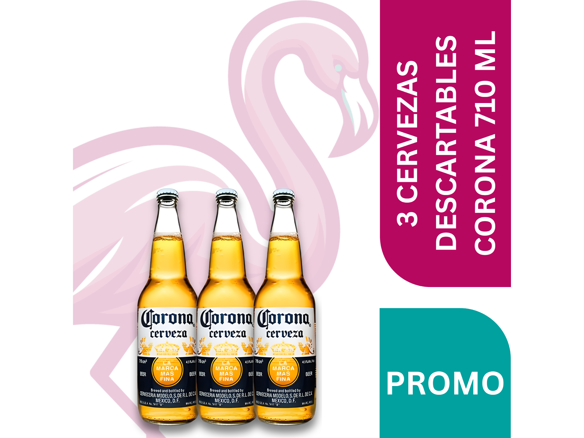 3 CERVEZAS DESCARTABLES CORONA 710 ML