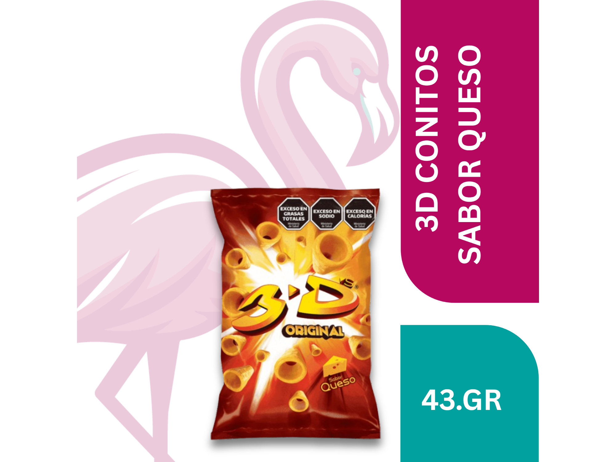 3D CONITOS SABOR QUESO 43 GR
