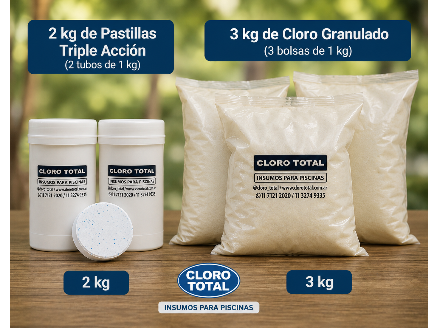 Pack Rapido 5k (2 kg pastillas + 3 kg cloro rápido)
