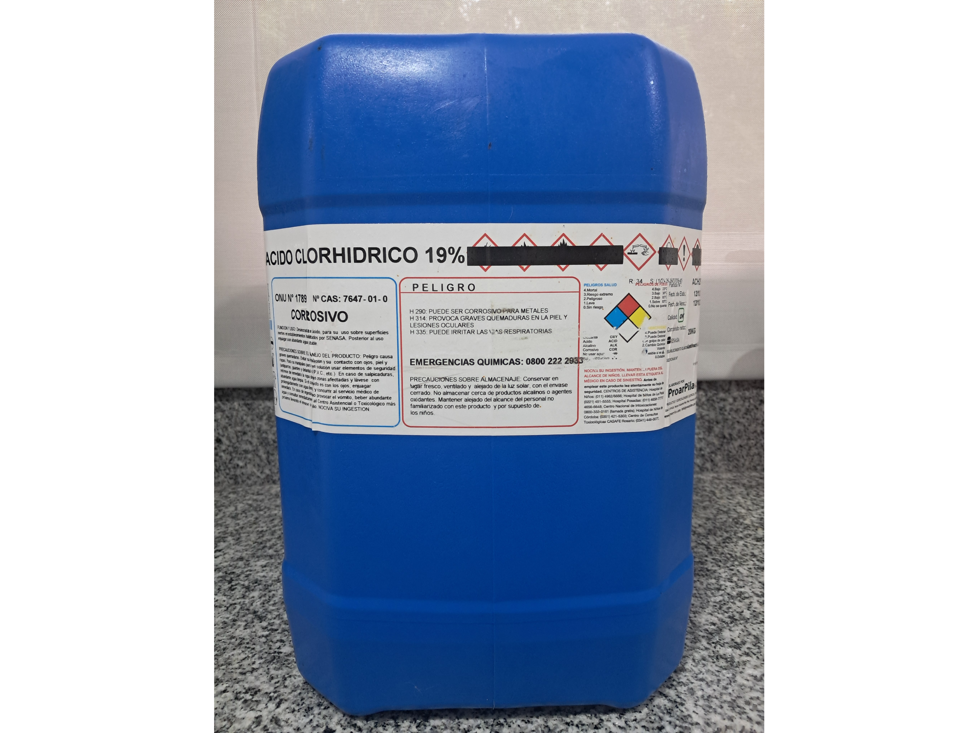 Ácido Muriático (Clorhidrico al 19%) x 20 L