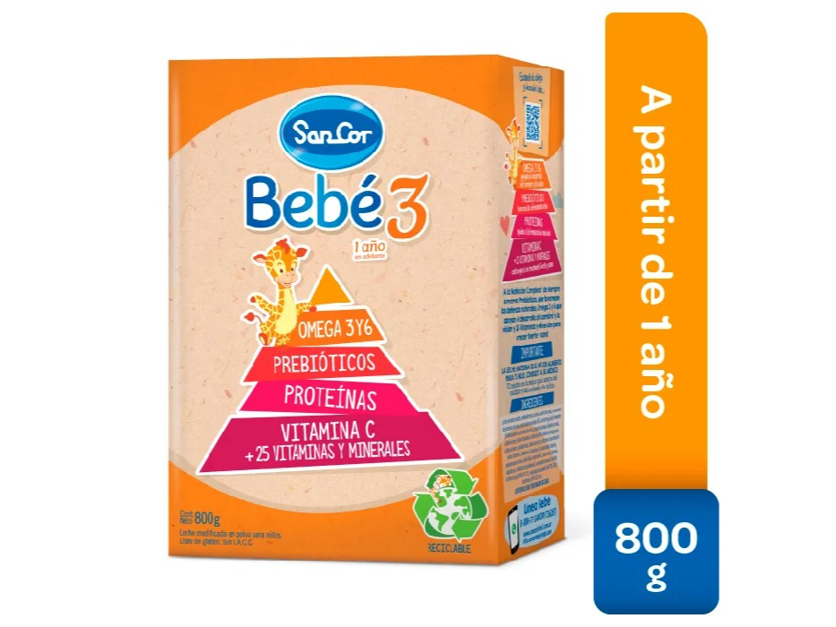 SANCOR BEBE 3 PVO 800G