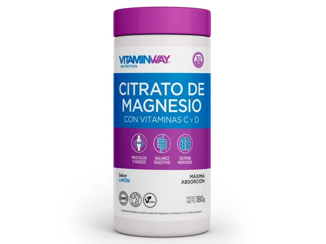 VITAMIN WAY CITRATO DE MAGNESIO SABOR LIMON X 180