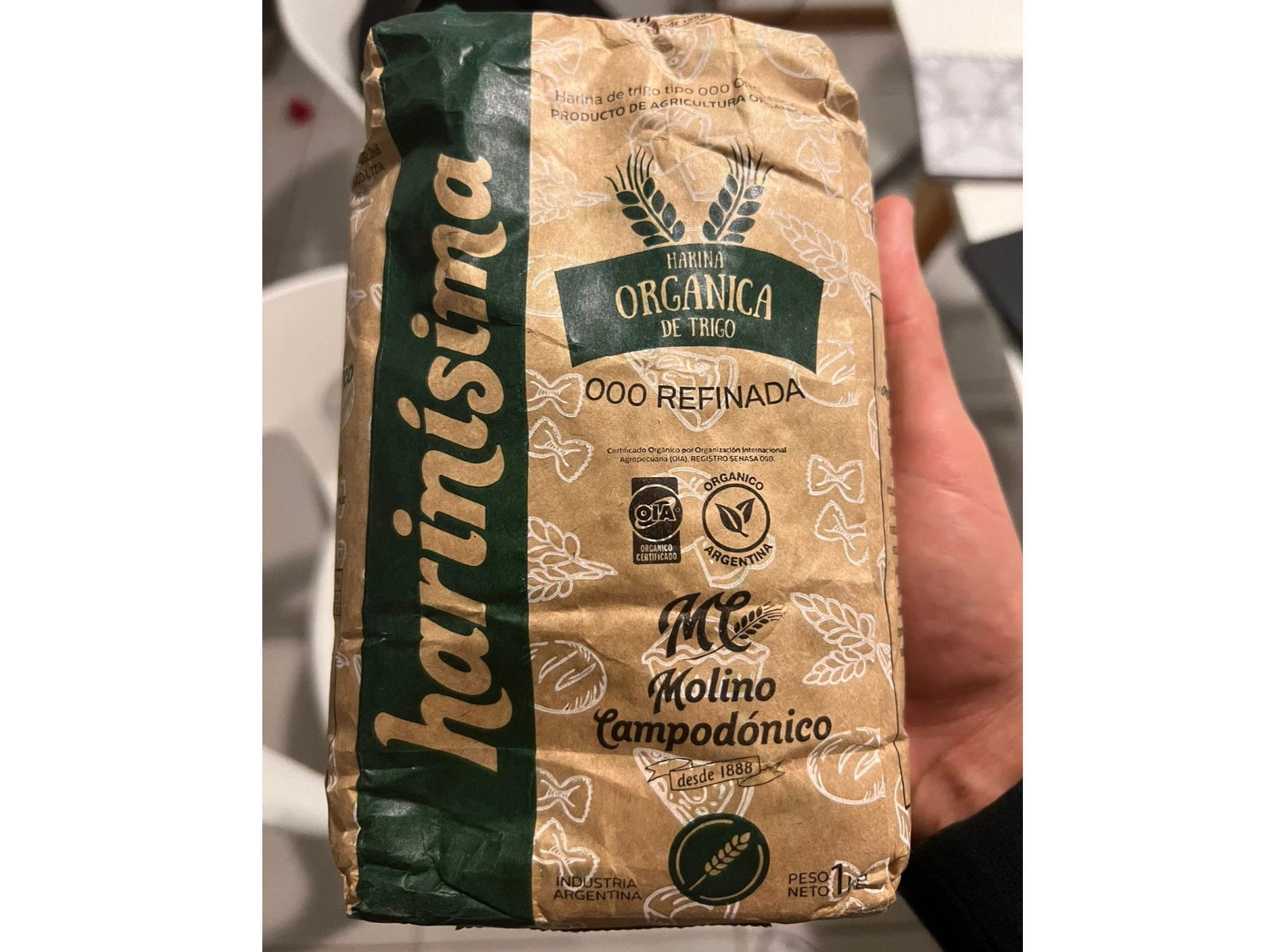 Harina de trigo orgánica 000 x kg