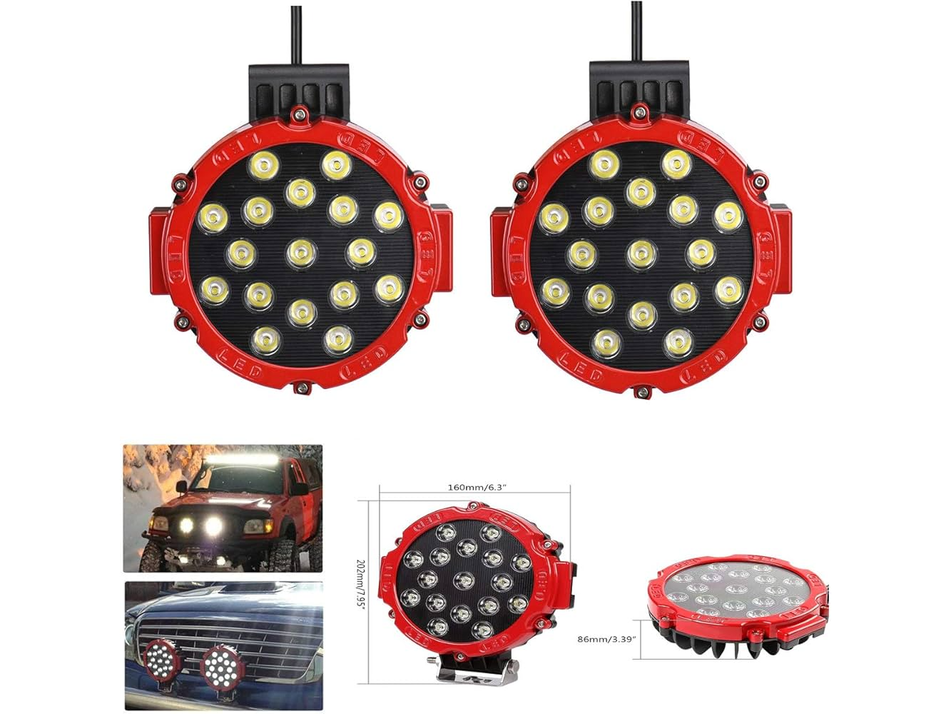 Faro LED 51W, 17LED, SPORT NEGRO