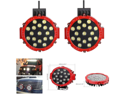 Faro LED 51W, 17LED, SPORT ROJO