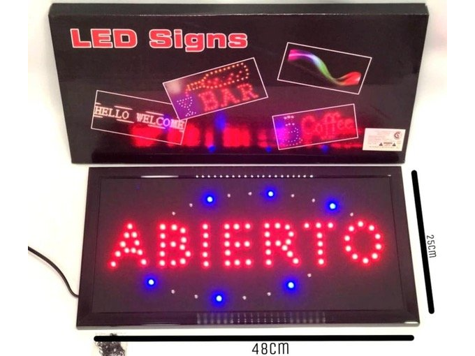 CARTEL LUMINOSO LED ABIERTO