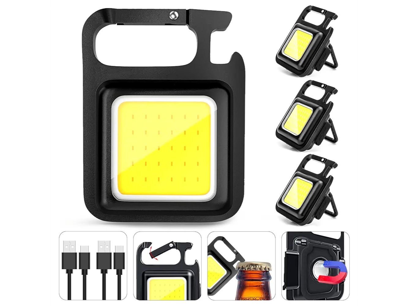 Linterna portatil, recargable, distintas intensidades