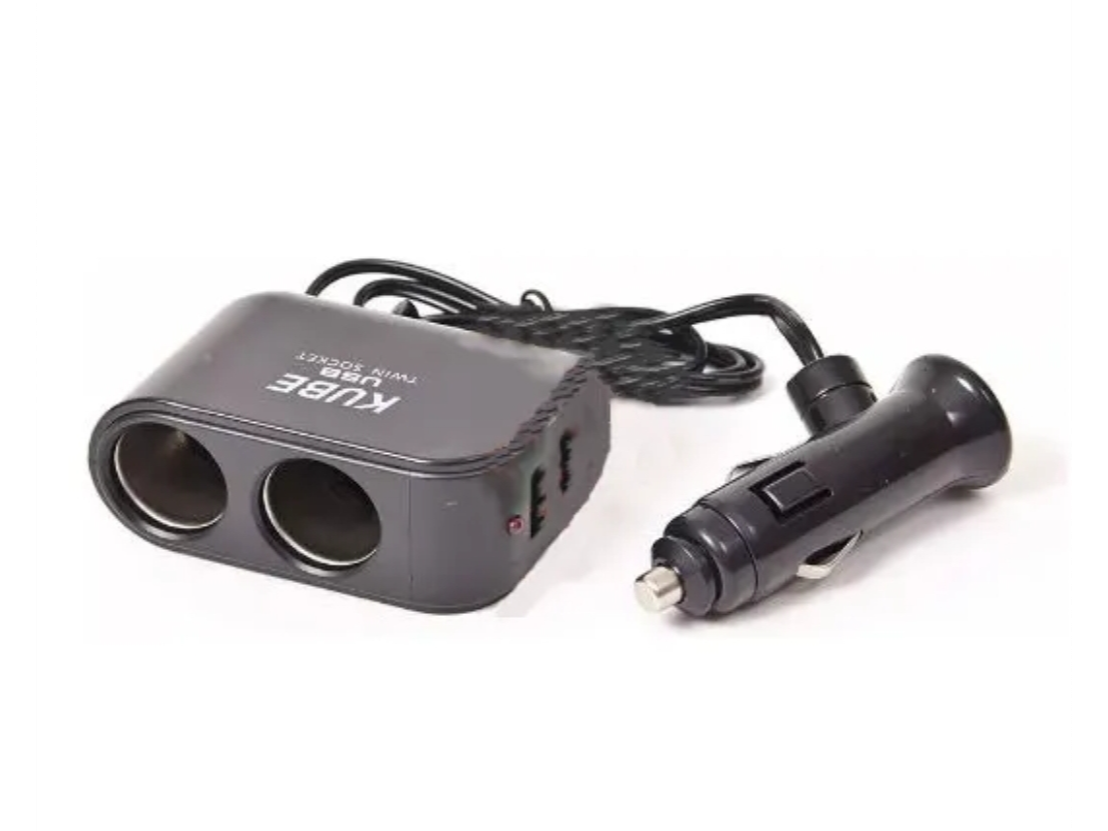 MULTIPLICADOR de entrada de 12V y toma USB de carga