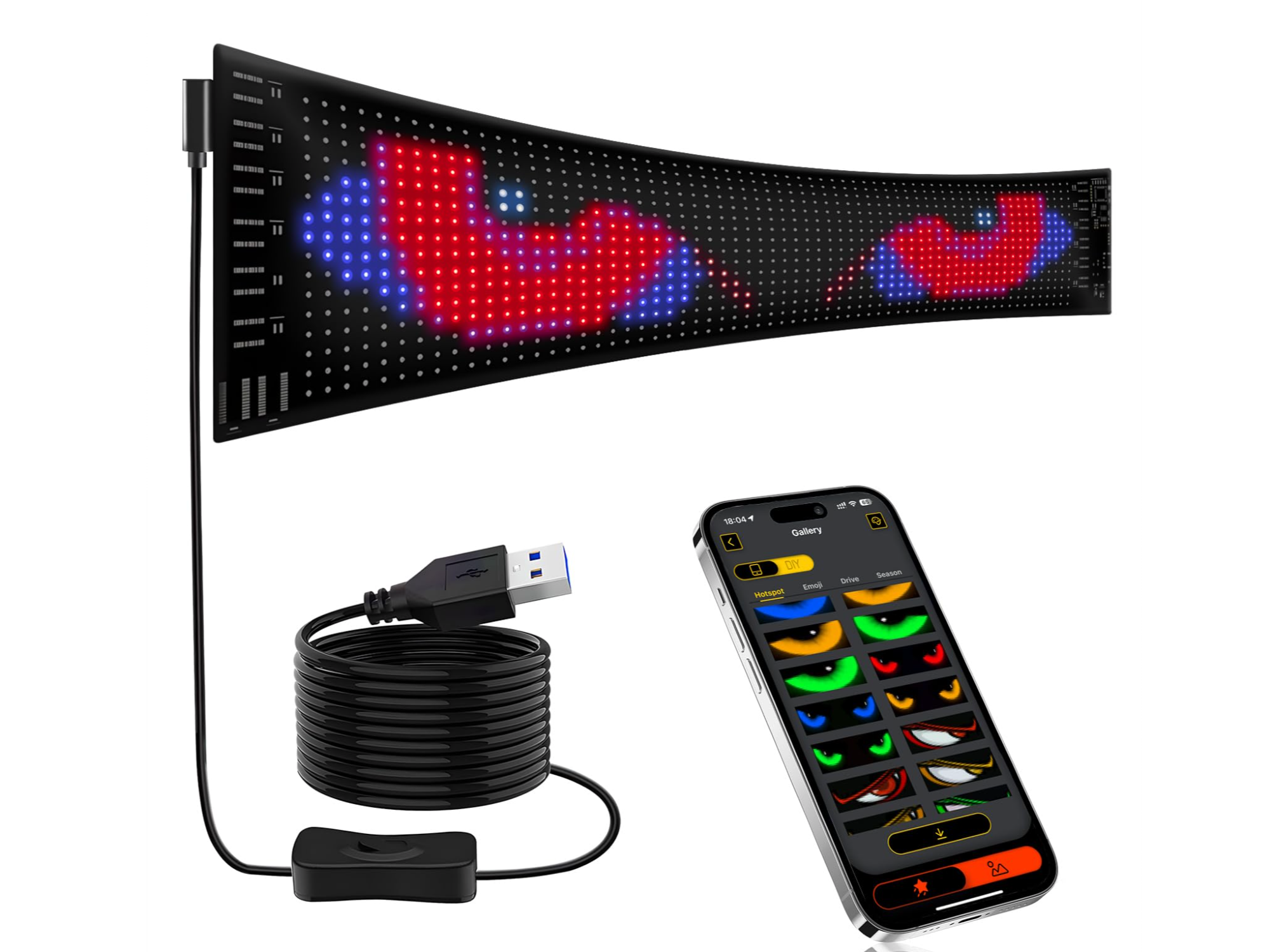 Pantalla LED 37x9cm programable wifi