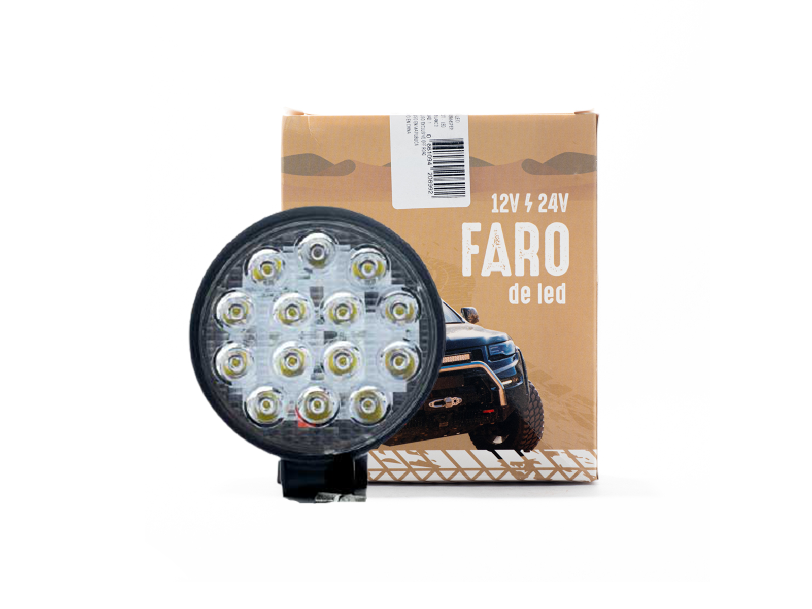 Faro 14LED 42W. CIRCULAR 12V 24V. Mide 11.5 cm