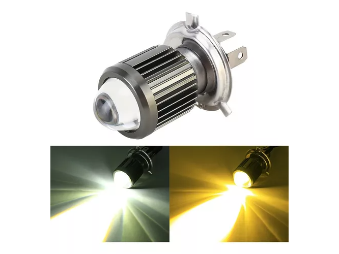 H4/HS1 con LUPA DE MOTO. DOBLE COLOR