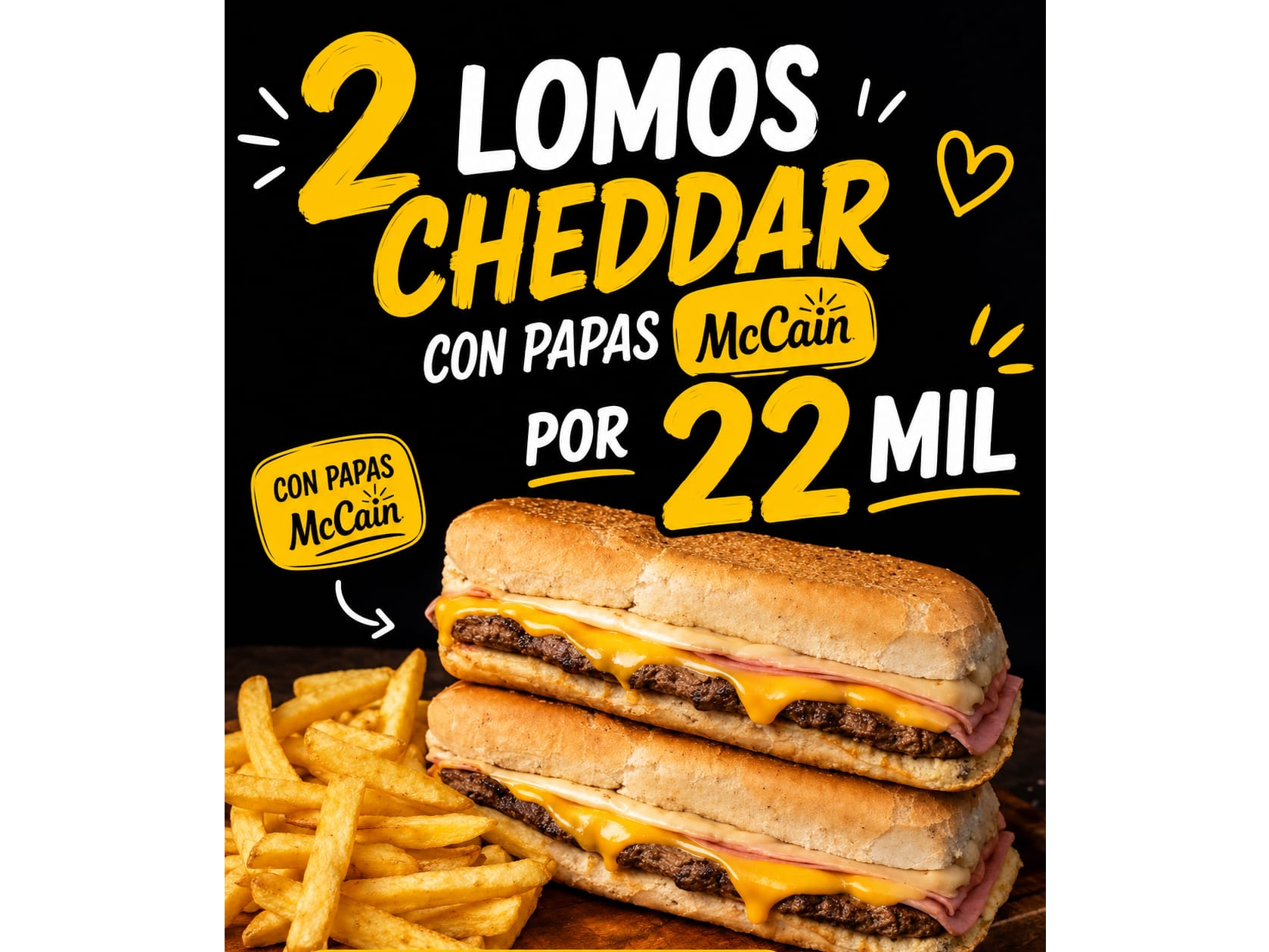 2 Lomos Cheddar