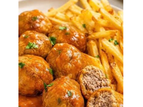 Combo Burger, Albóndigas & Papas