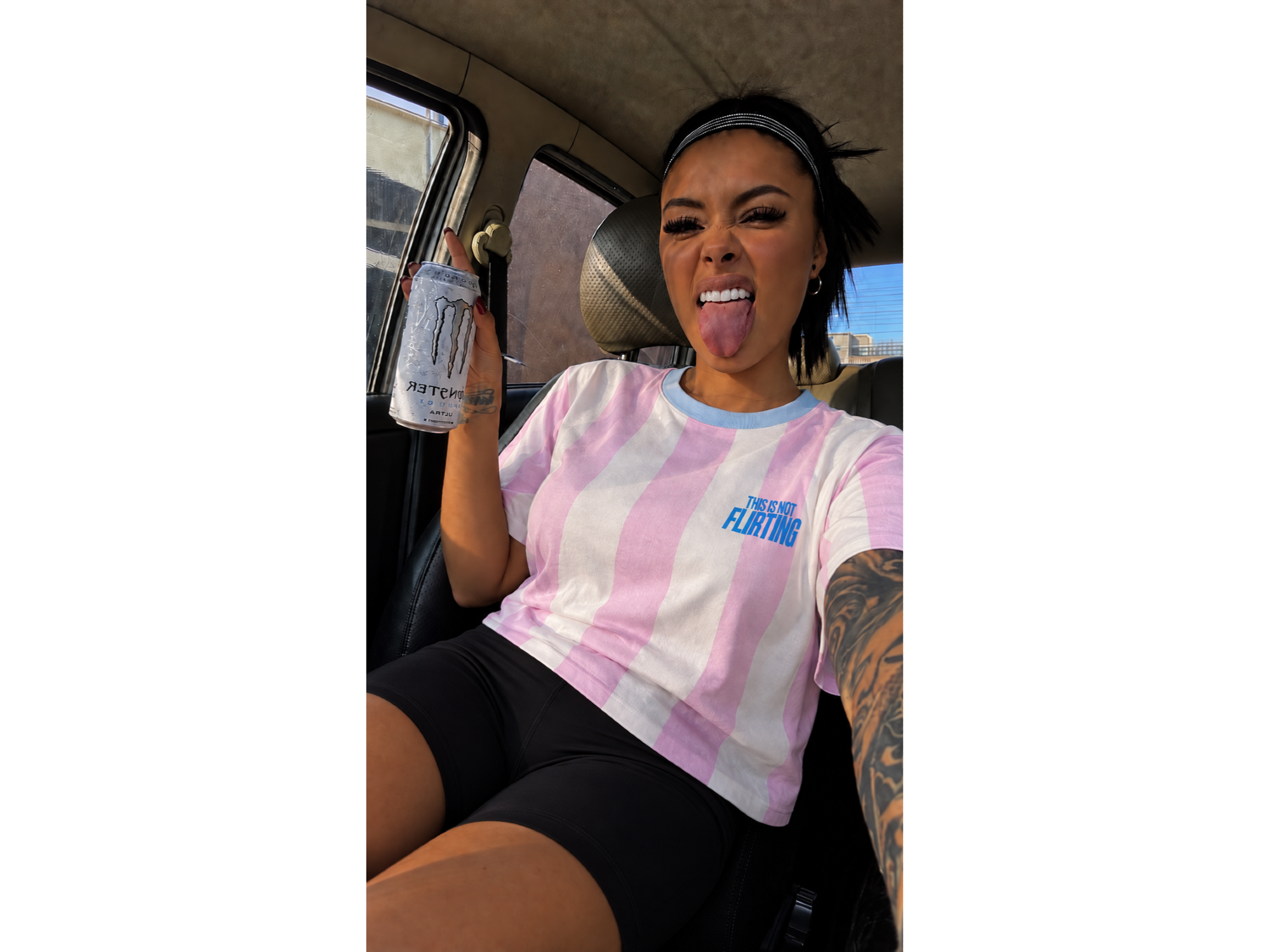 Remeras rayada ROSA-BLANCO