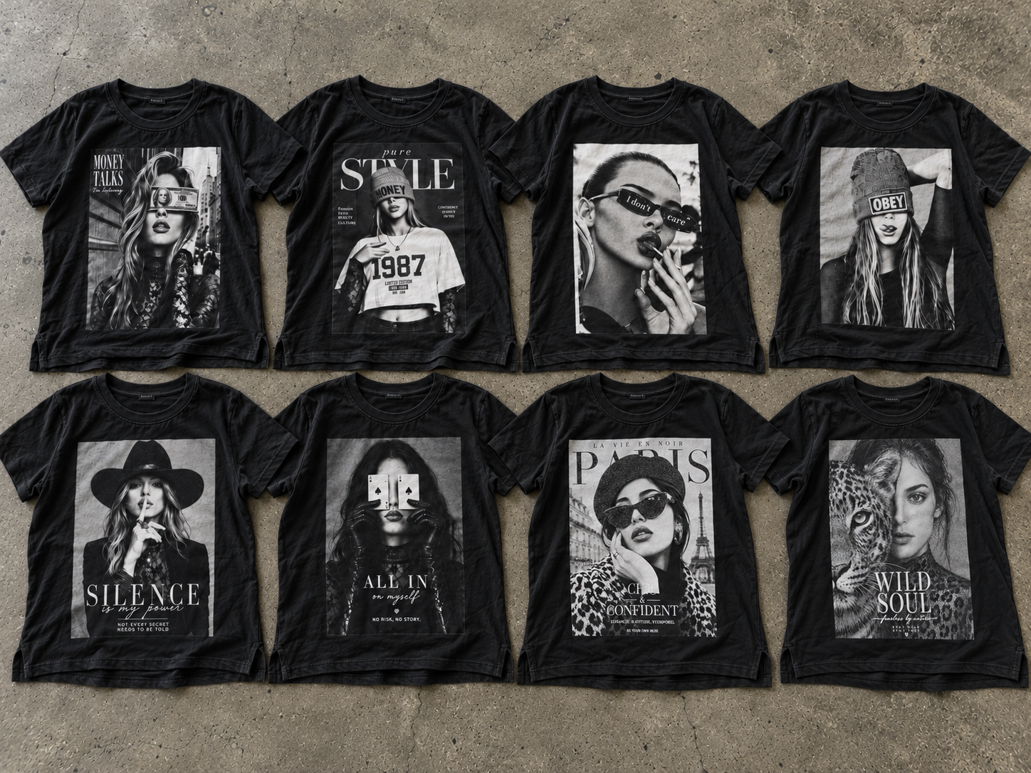 PACK SURTIDO REMERAS NEGRA de Tienda Overkids Mayorista