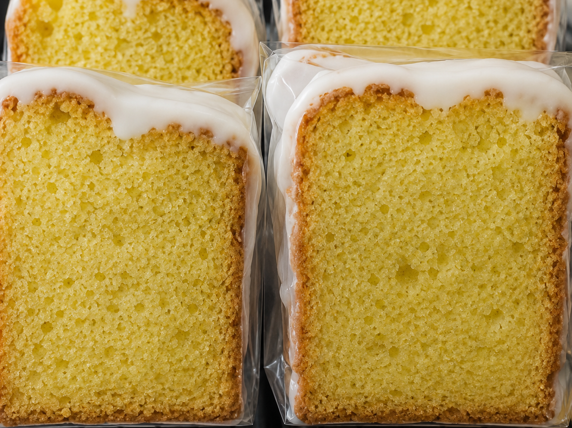 Porción de budín de limón