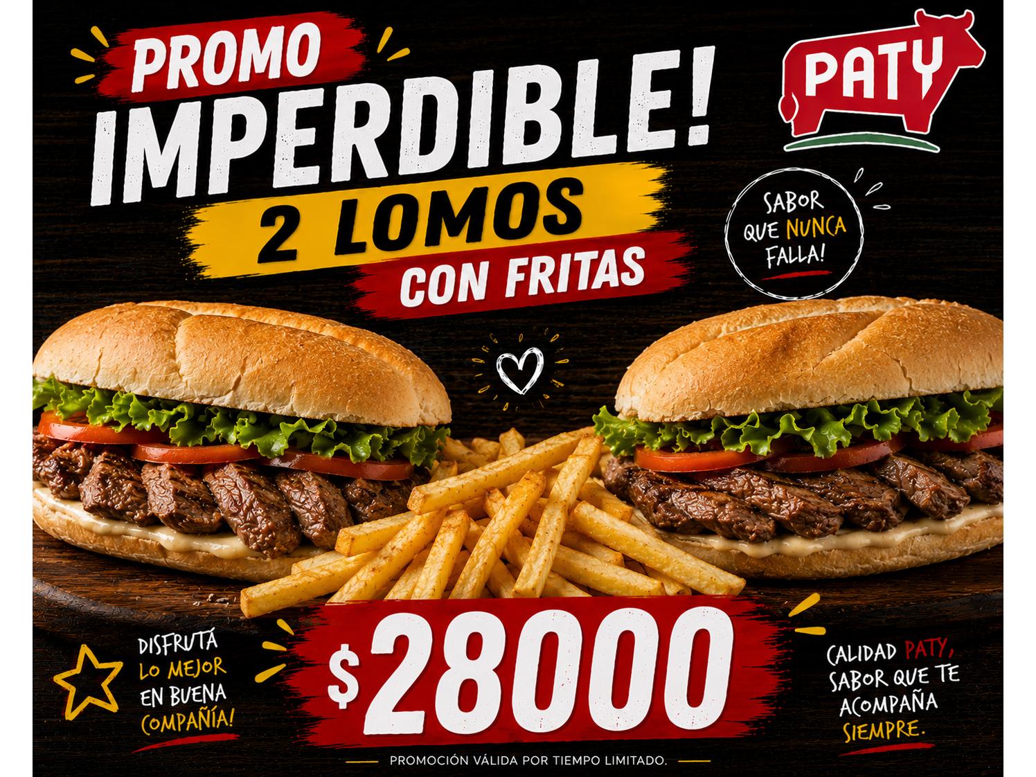 2 lomos con fritas