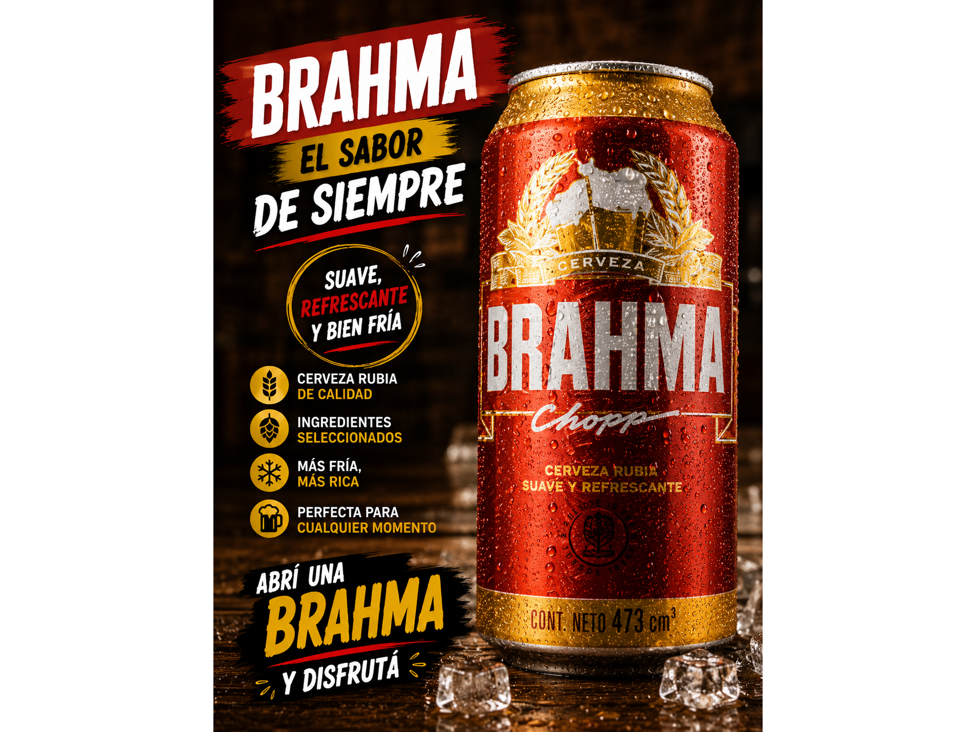Lata cerveza Brahma