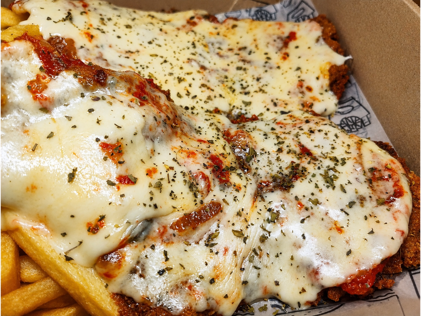 Milanesa napolitana con fritas