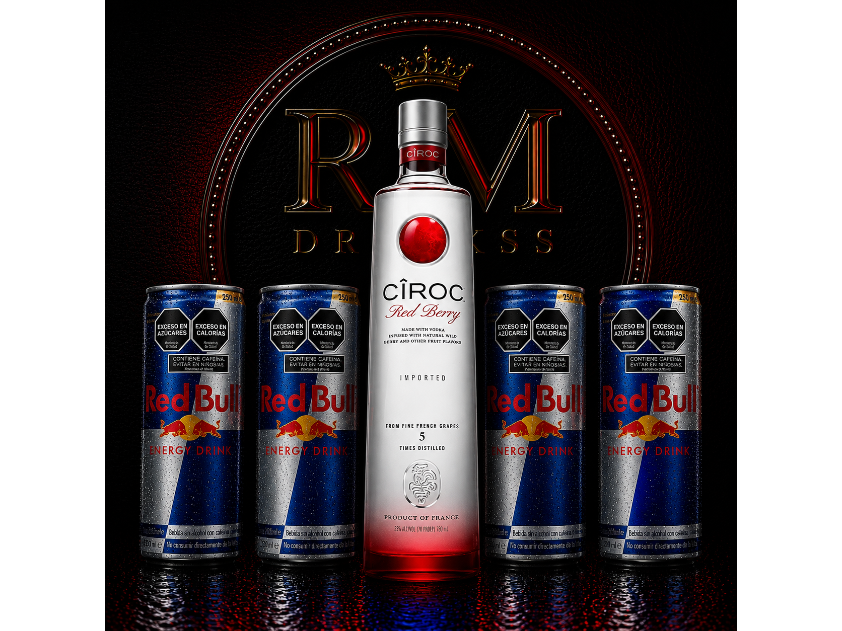 Ciroc Sab + 4 Red Bull 250ml