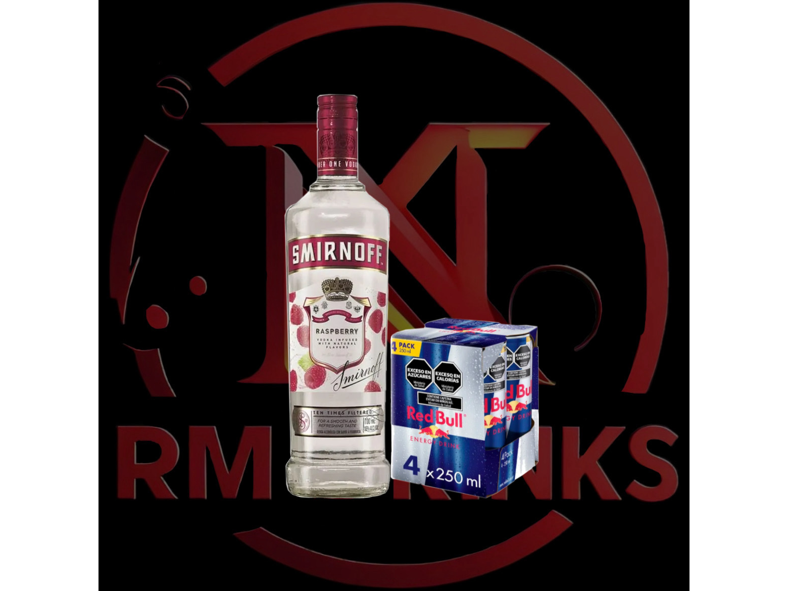 Smirnoff Saborizado + 4 Red Bull 250ml