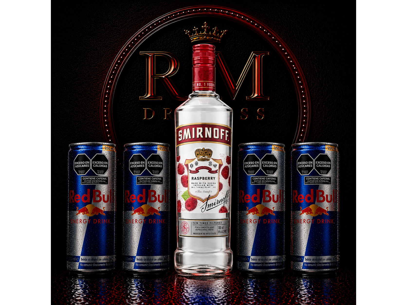 Smirnoff Sab + 4 Red Bull 250ml