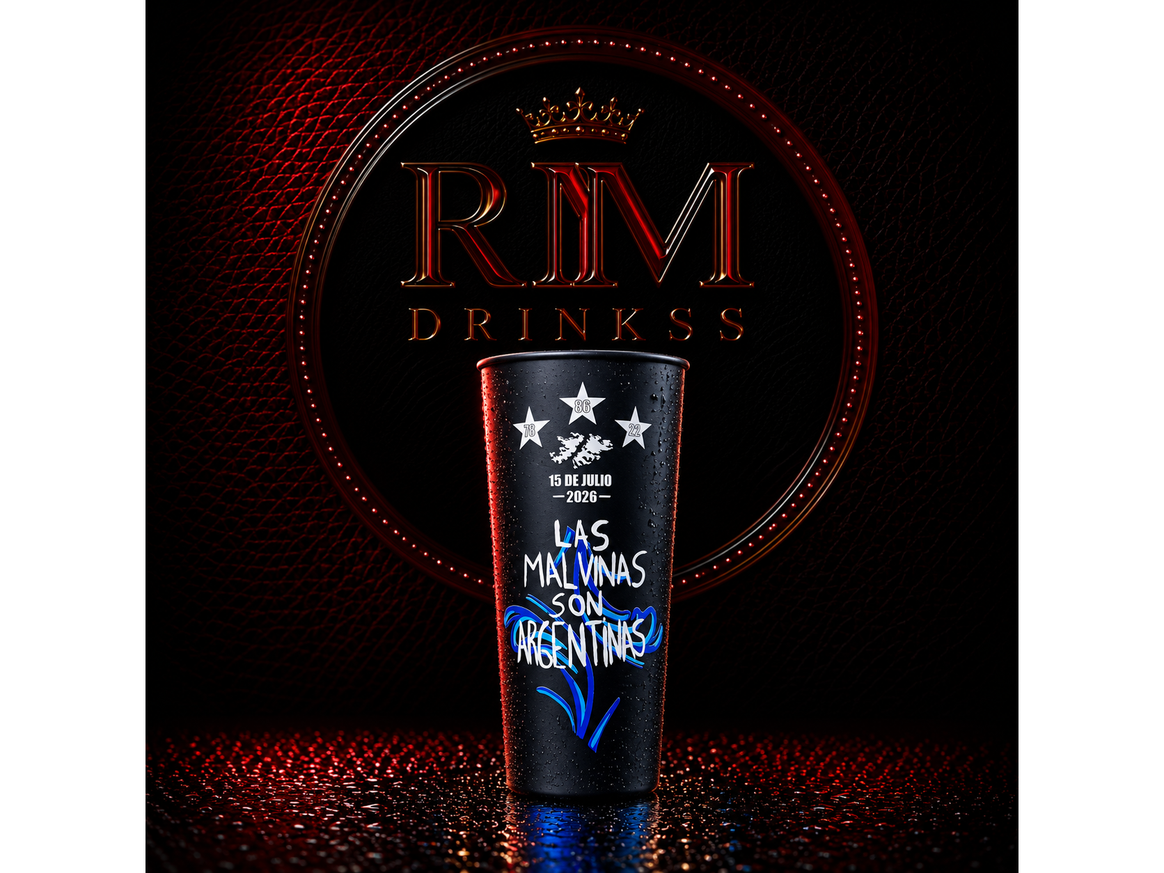 Vaso Malvinas Negro