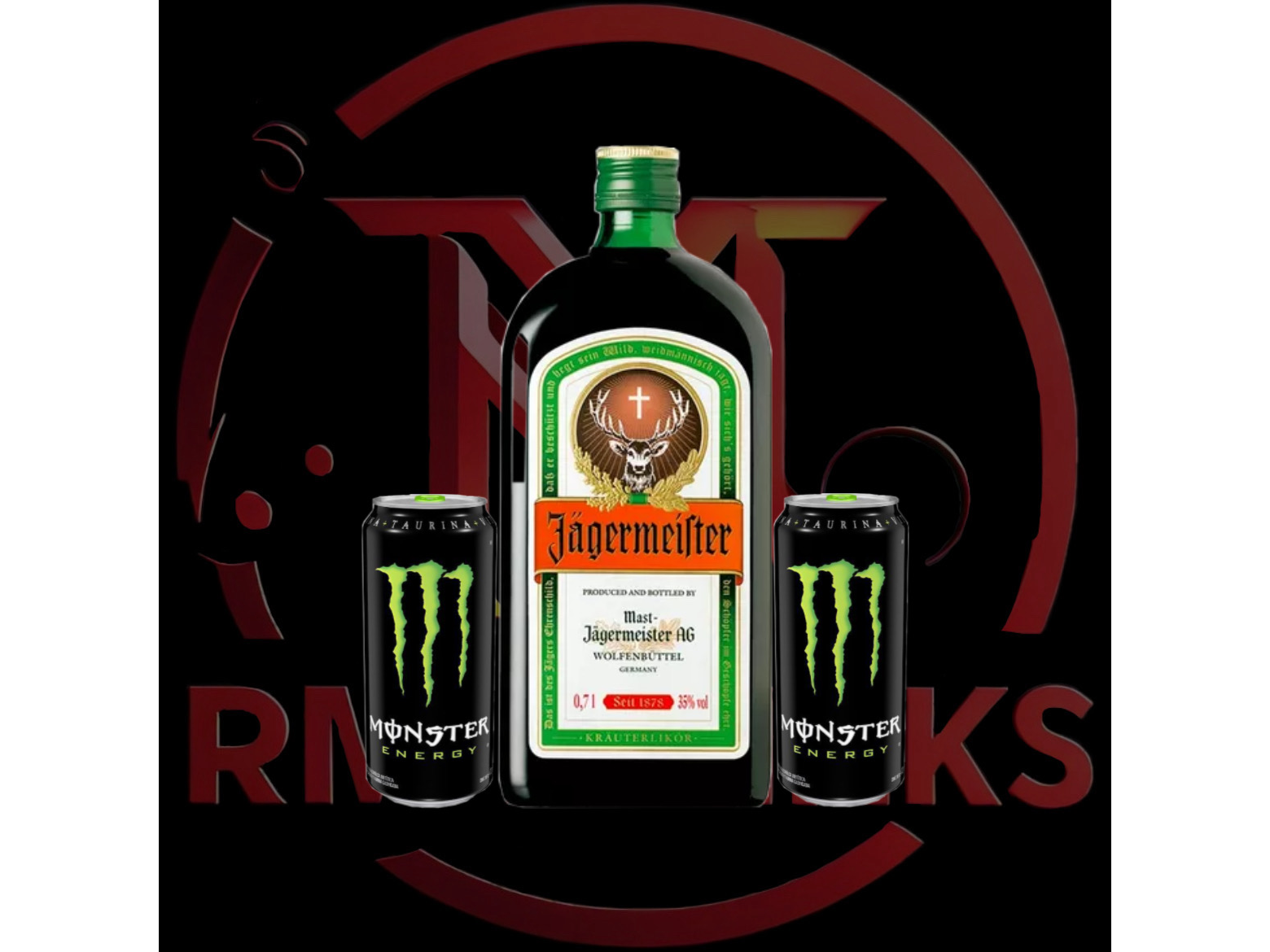 Jägermeister 700ml + 2 Monster