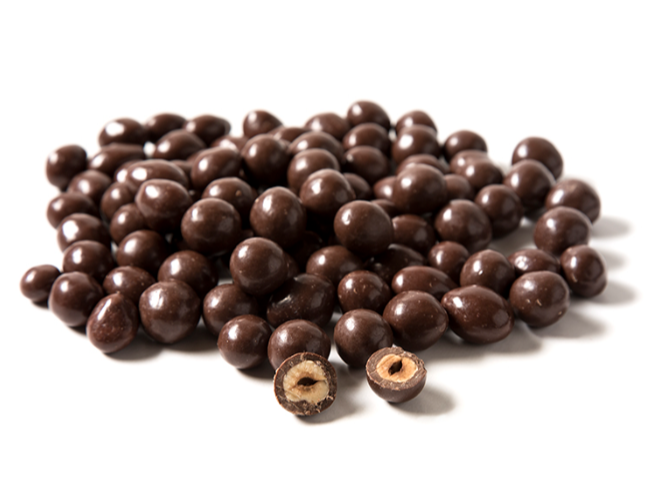 Avellanas con chocolate negro