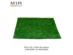 METRO CUADRADO CÉSPED ARTIFICIAL – ALTURA 12mm. -1700 DTEX- 25 PUNTADAS (solo mts2 pares)