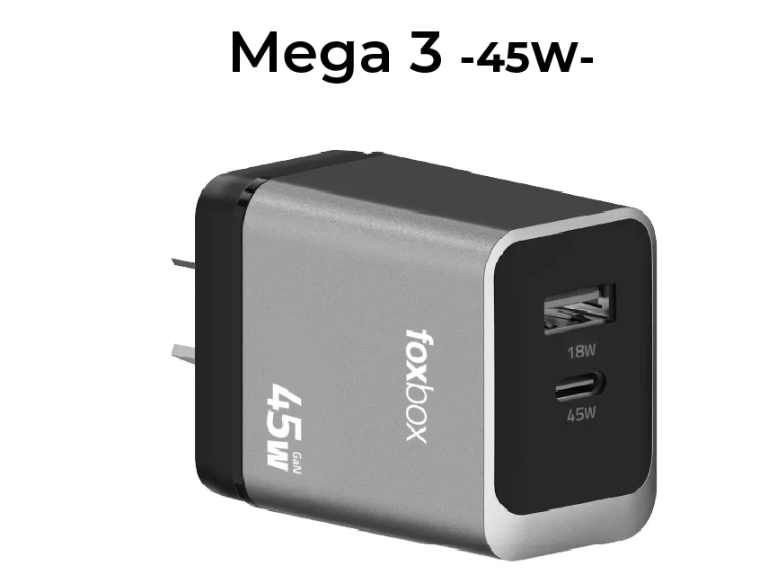 CARGADOR DE PARED FOXBOX MEGA 3  45W PD QC