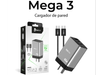 FOXBOX MEGA 3 65W PD QC CON CABLE TIPO C A TIPO C