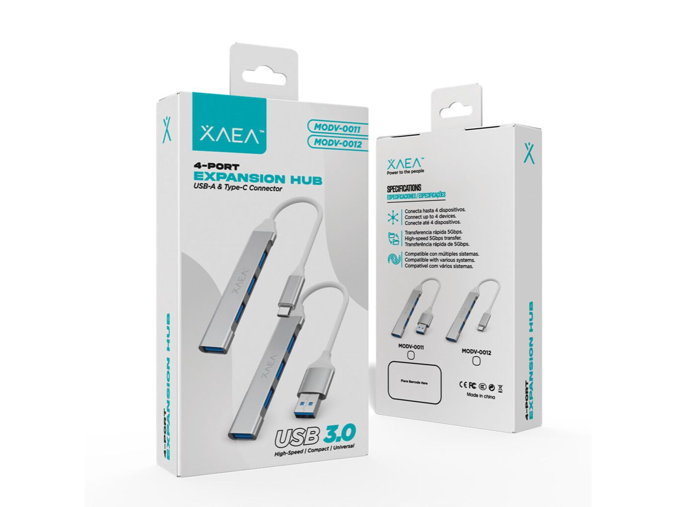 HUB DE PUERTOS 4 BOCAS C/CABLE TIPO C