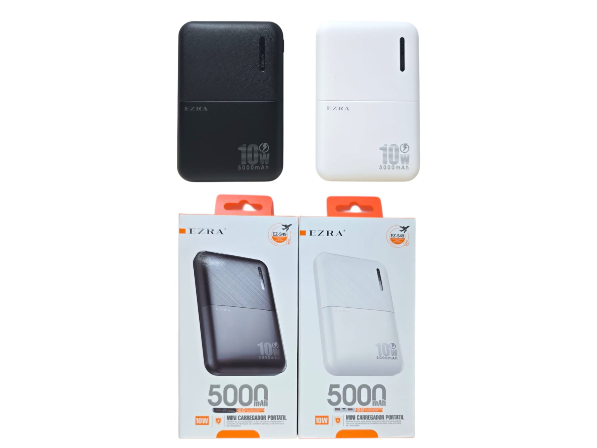 POWER BANK EZRA 5000 MAH REAL 2 USB-2 TIPO C PB95