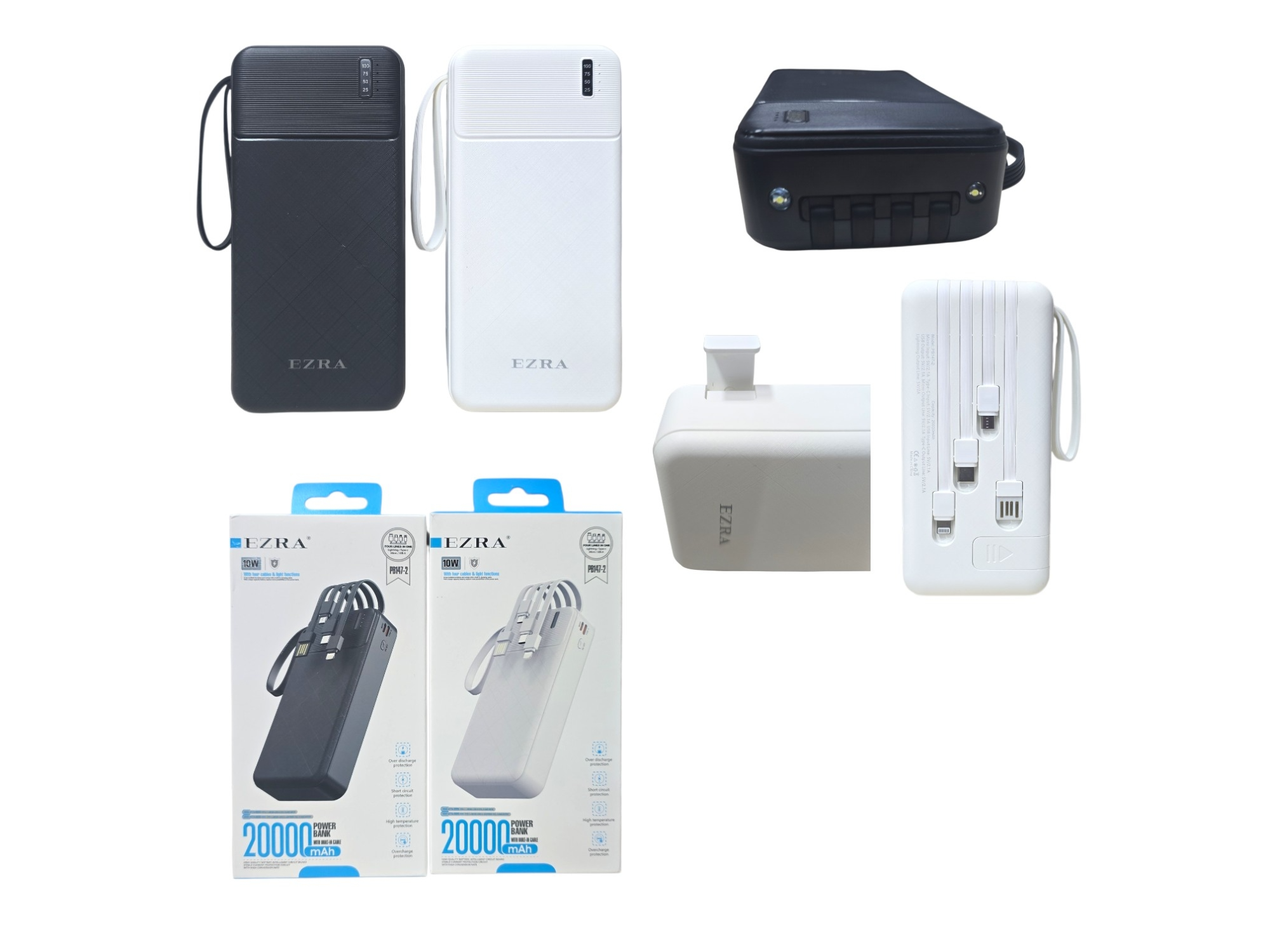 POWER BANK EZRA 20000 MAH 5 EN 1 SOPORTE CELULAR