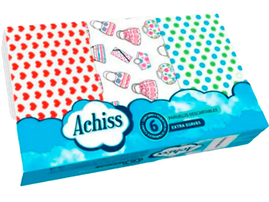 PAÑUELOS ACHISS 6 PAQUETES X 10 UNIDADES
