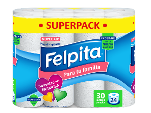PAPEL HIGIÉNICO 24 UN X 30 MTS HS FELPITA SUPERPACK