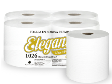 TOALLA ROLLO 20 CM X 200 MTS X 4 UNIDAD ELEGANTE (1026 )