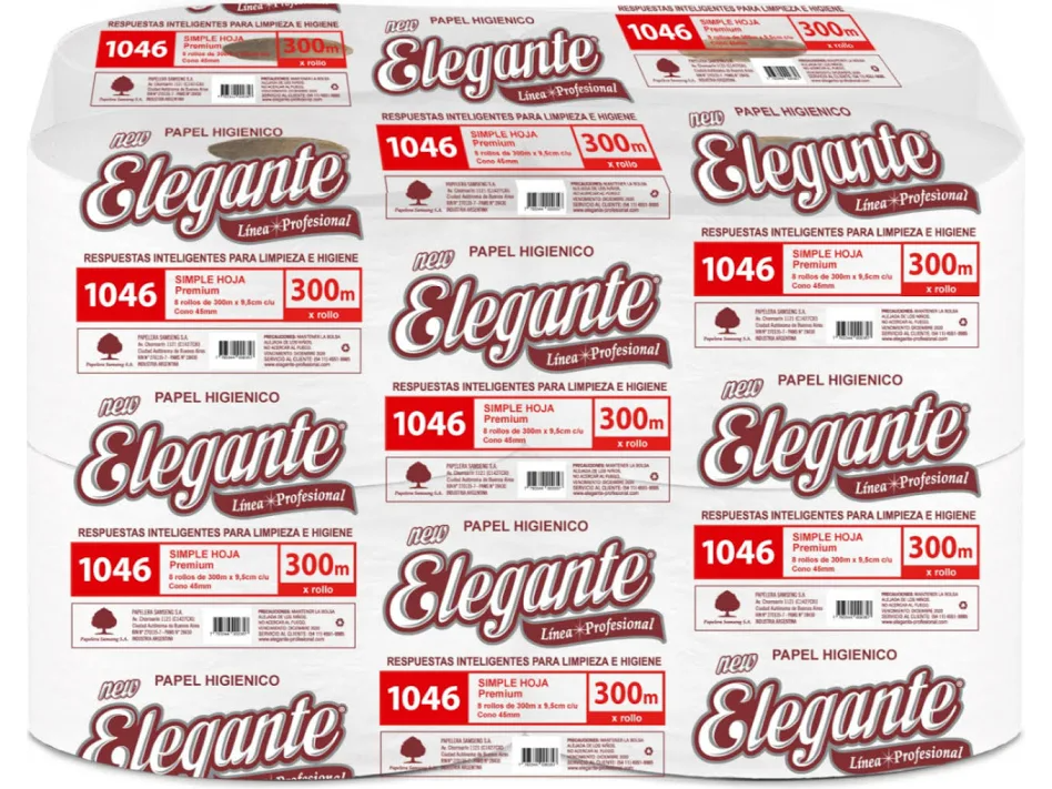 PAPEL HIGIÉNICO x 300 MTS x 1 UNID ELEGANTE (1046)