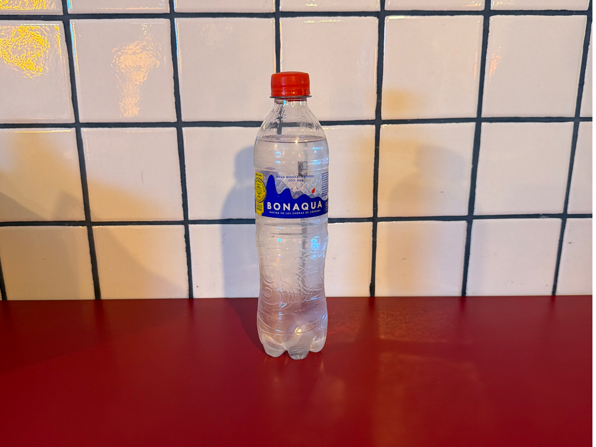 Agua mineral con gas.