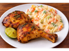 Pollo al horno con ensalada rusa