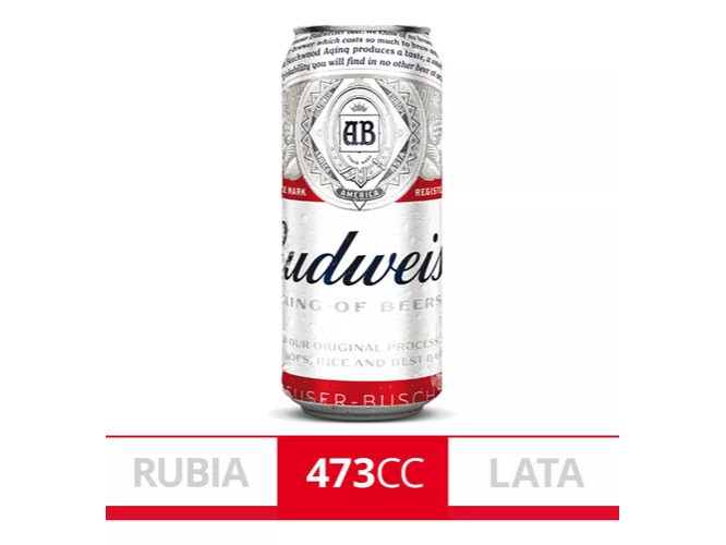 Lata budweiser 473 cc