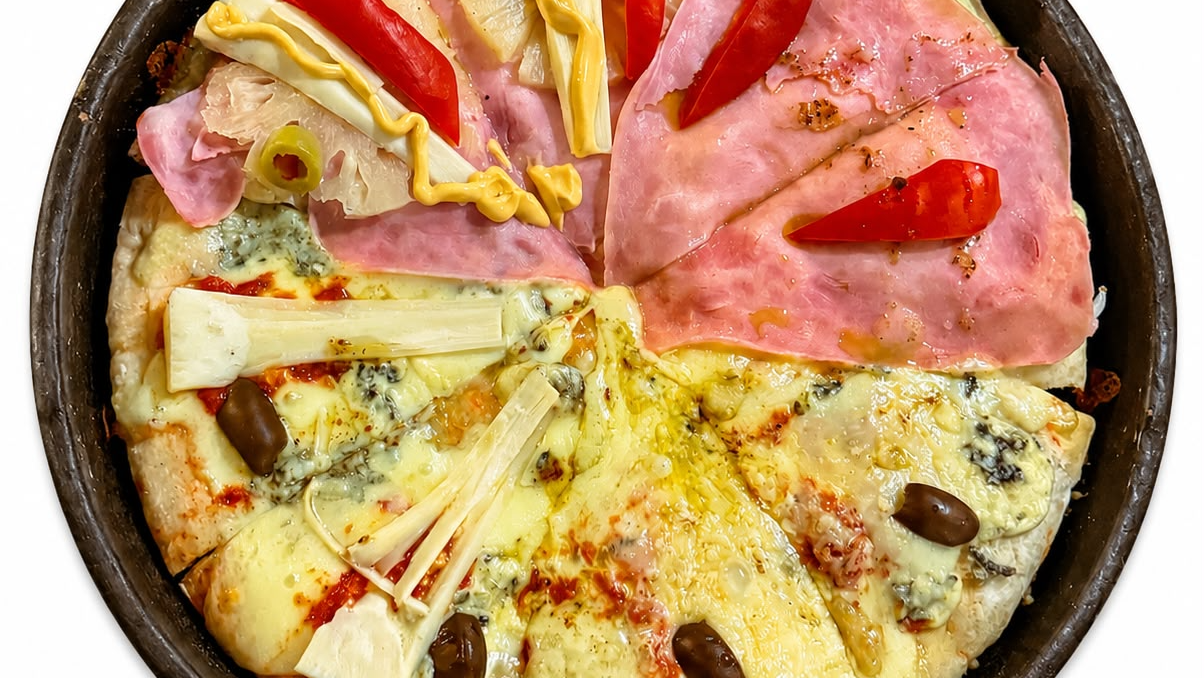 PIZZAS COMBINADAS - 4 SABORES EN UNO