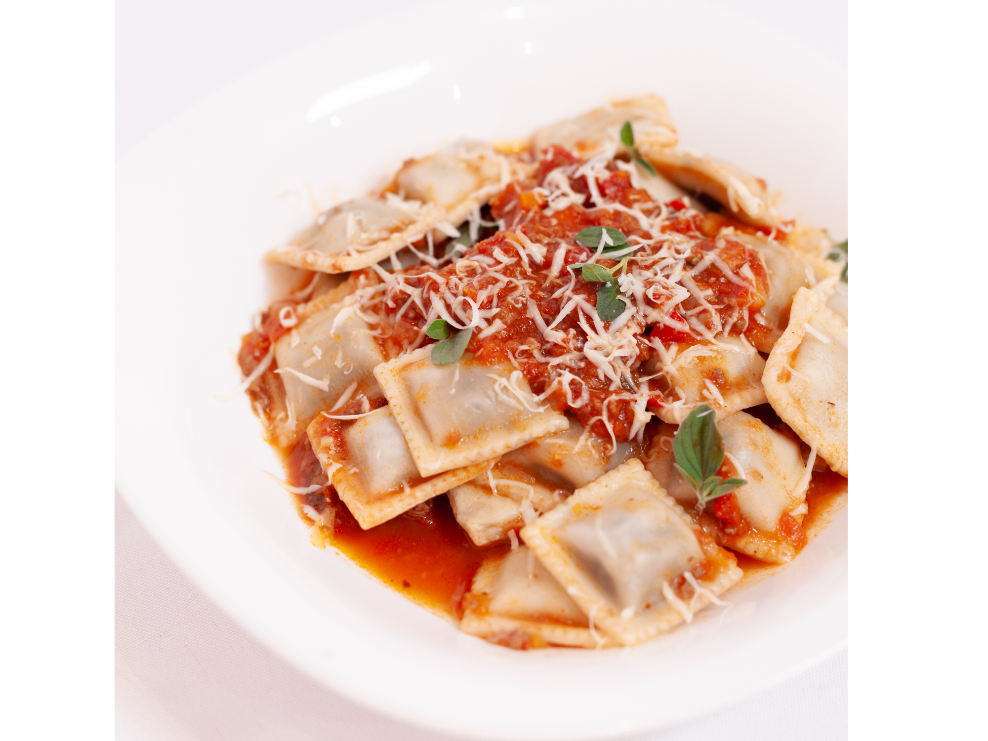 Ravioles jamon y queso