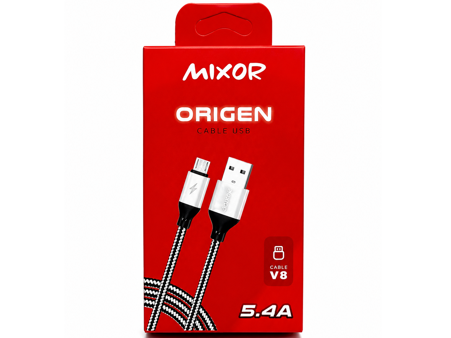 CABLE USB MALLADO  MICRO/V8 MIXOR ORIGEN